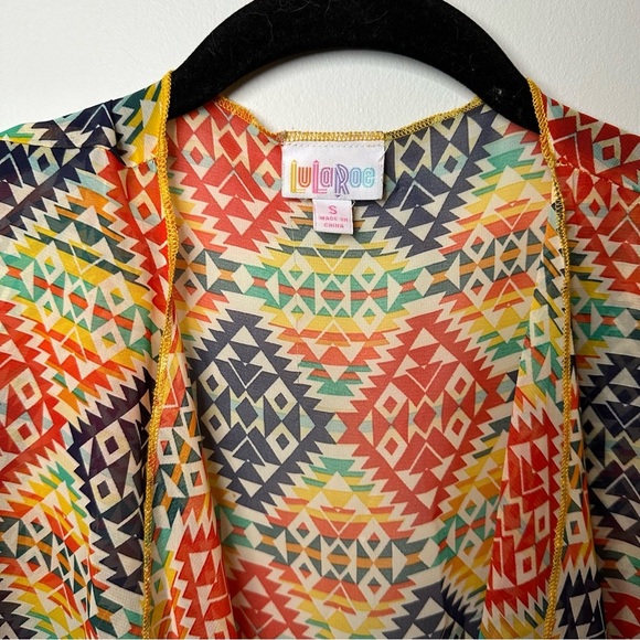 LULAROE Sheer Aztec Colorful Kimono Size Small - Picture 9 of 9